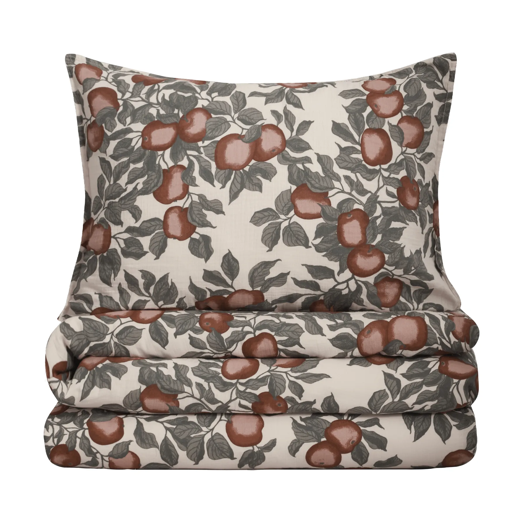 Housse de couette et taie d'oreiller Pomme Muslin, 140x200 cm/50x70 cm Garbo&Friends