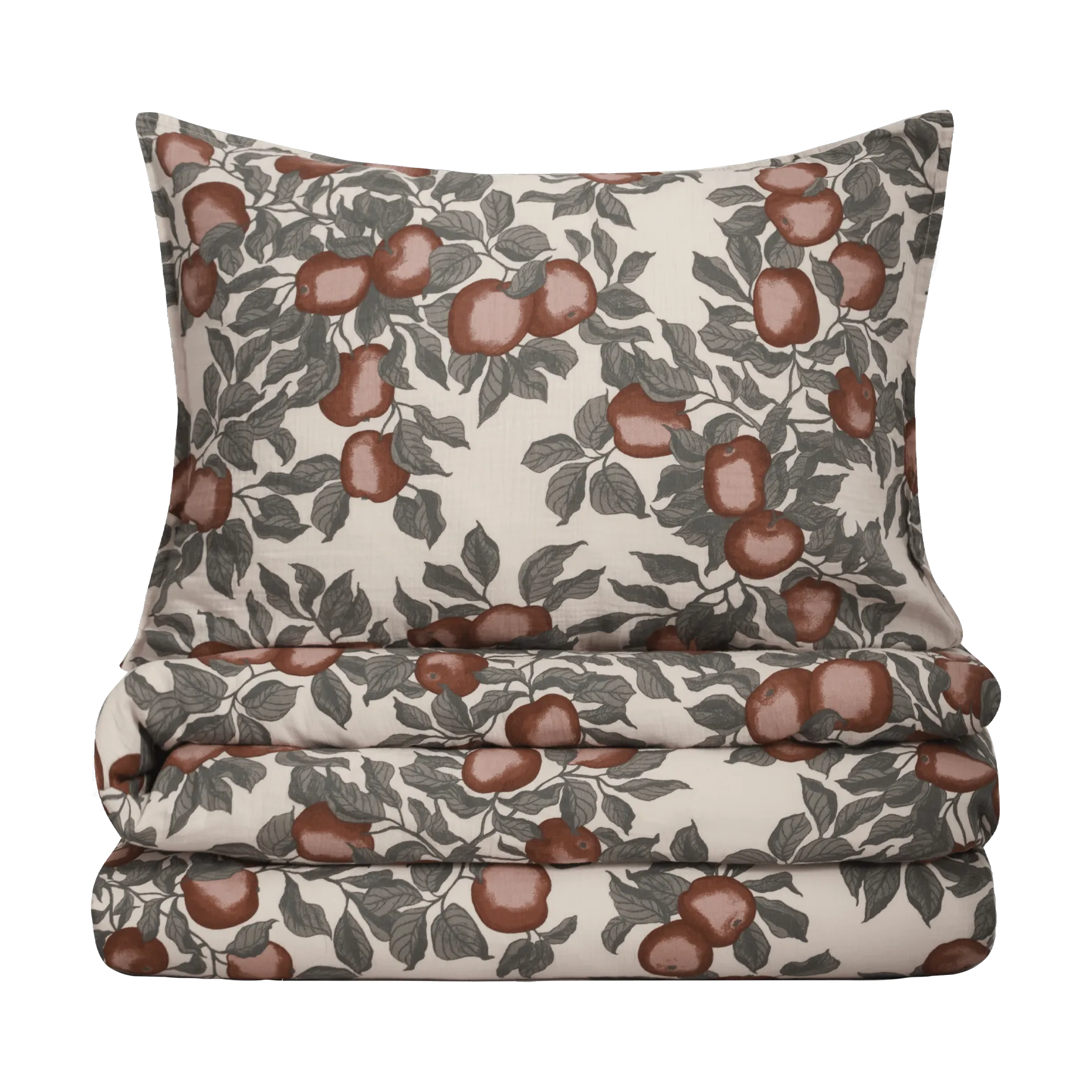 Housse de couette et taie d'oreiller Pomme Muslin, 150x210 cm/50x60 cm Garbo&Friends