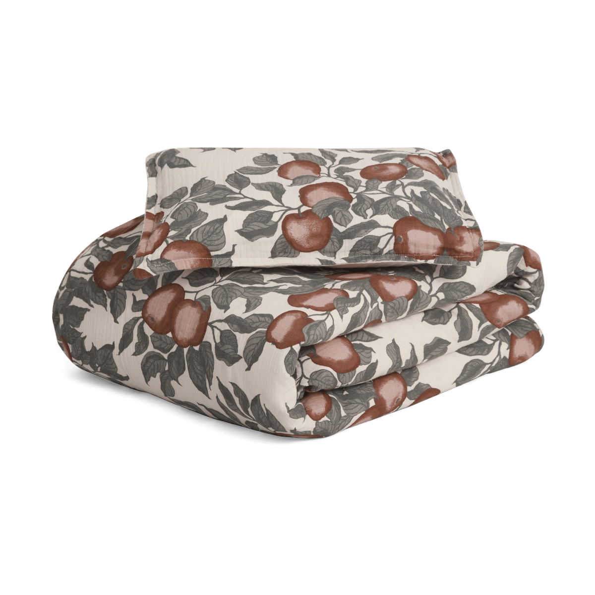 Garbo&Friends Housse de couette et taie d'oreiller Pomme Muslin baby 70x100 cm/40x45 cm