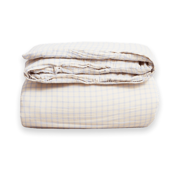 Garbo&Friends Housse de couette Gingham Sky Blue Muslin double 220x240 cm