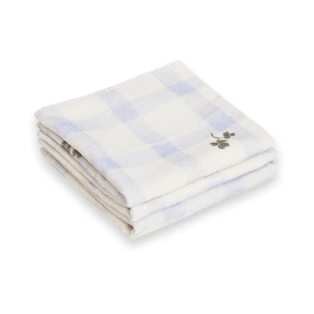 Lingette Gingham Sorrel Blue Terry, Lot de 3, 30x30 cm Garbo&Friends