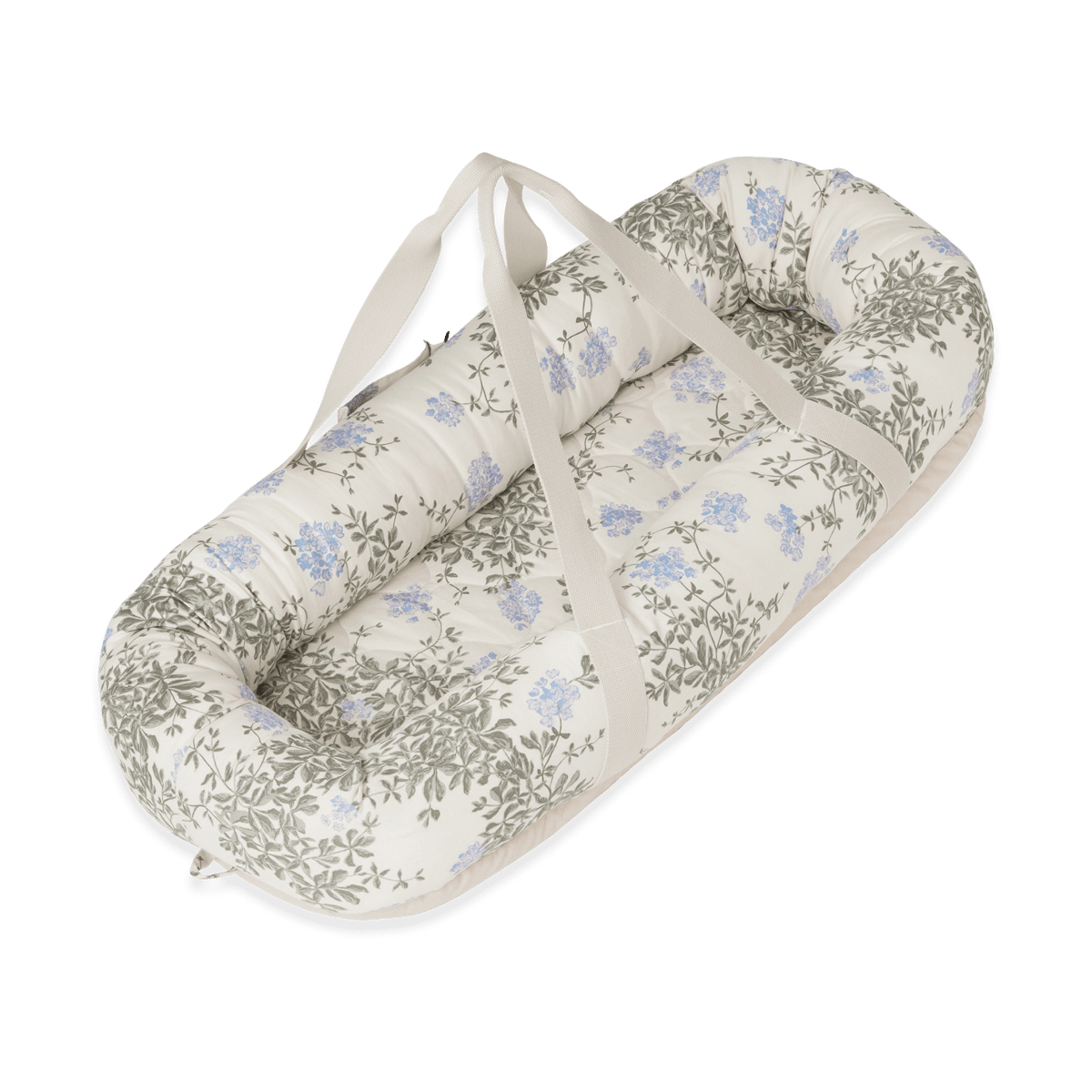 Garbo&Friends Nid pour bébé matelassé en satin bleu Plumbago 43x87x16cm