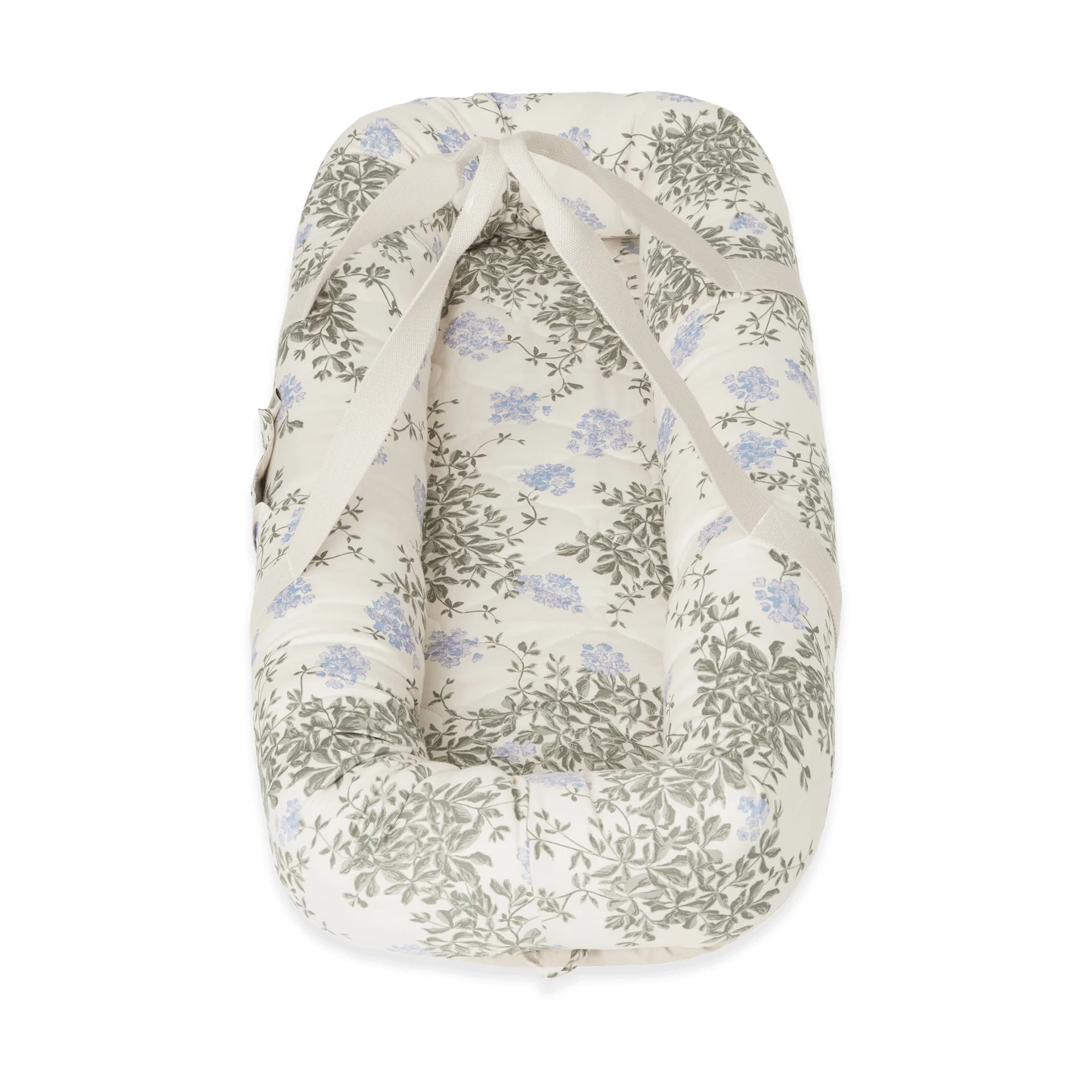 Nid pour bébé matelassé en satin bleu Plumbago, 43x87x16cm Garbo&Friends