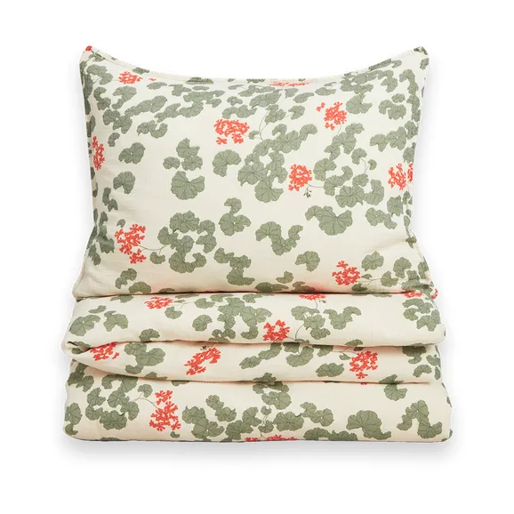 Parure de lit Pelargonium Muslin, 150x210 cm/50x60 cm Garbo&Friends