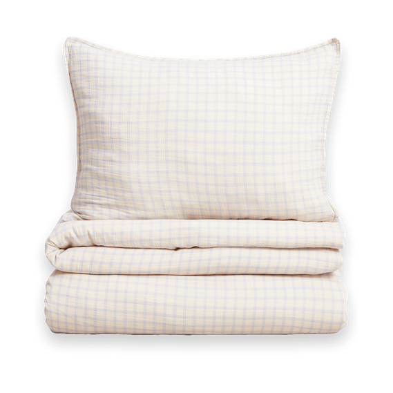 Garbo&Friends Parure de lit Sky Blue Muslin bäddset 150x210 cm/50x60 cm