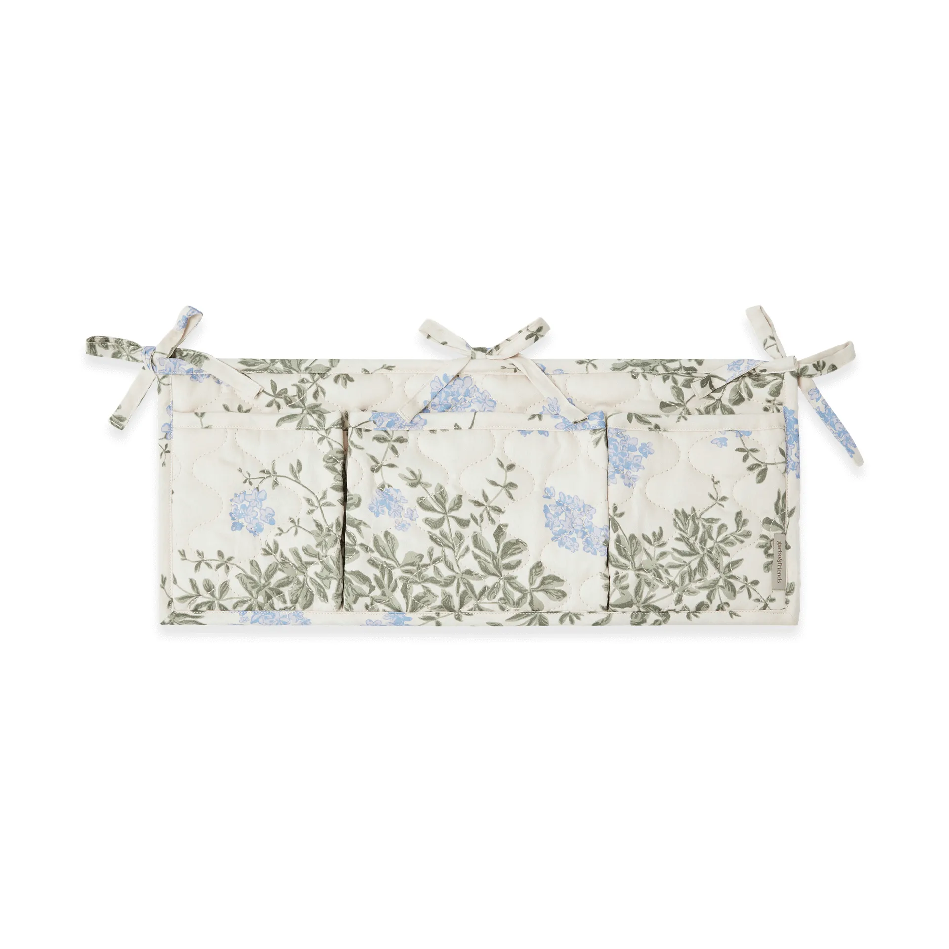 Poche de lit matelassée en satin Plumbago, 43x18cm Garbo&Friends