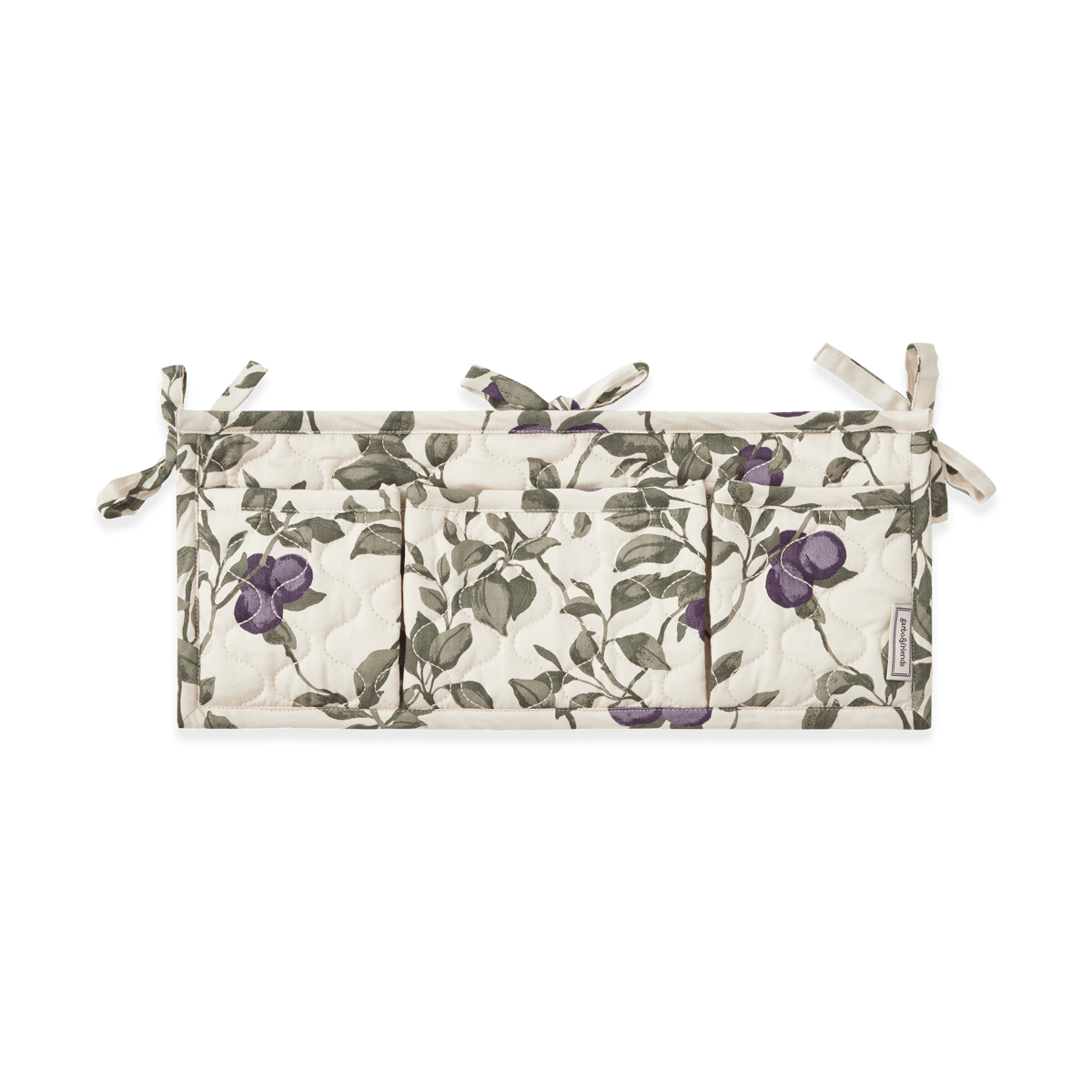Garbo&Friends Poche de lit Plum matelassée en satin 43x18cm