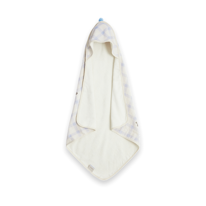 Garbo&Friends Serviette à capuche Gingham Sorrel Blue Terry 80x80 cm