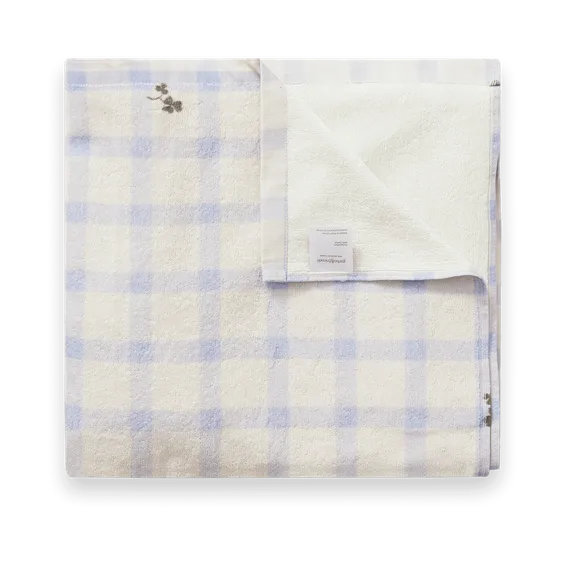 Serviette de bain Gingham Sorrel Blue Terry, 100x150 cm Garbo&Friends