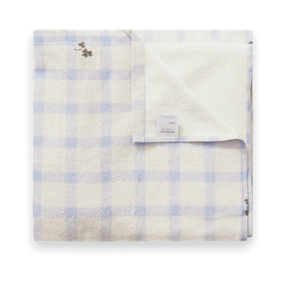 Garbo&Friends Serviette de bain Gingham Sorrel Blue Terry 100x150 cm