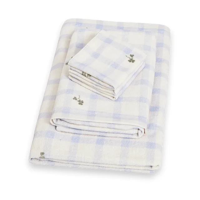 Serviette de bain Gingham Sorrel Blue Terry, 70x140 cm Garbo&Friends