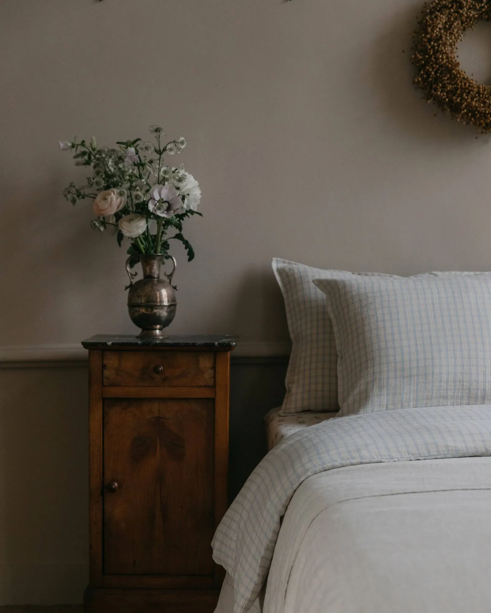 Taie d’oreiller en mousseline Gingham Sky Blue, Sky 80x80 cm Garbo&Friends