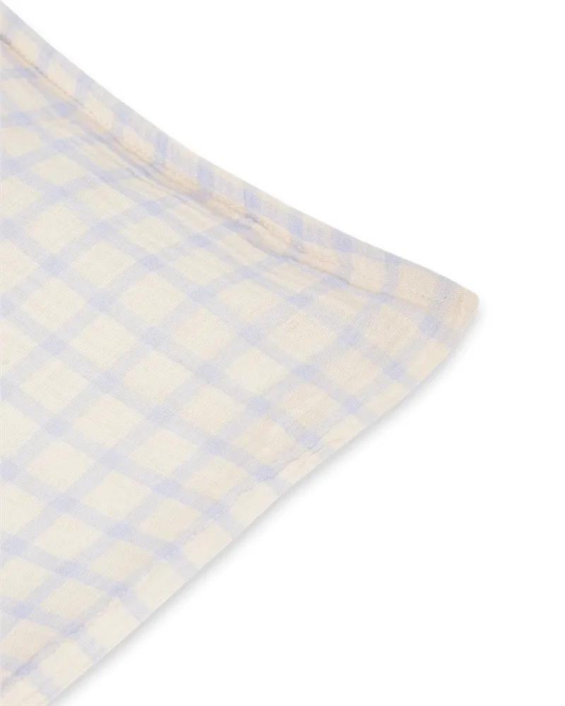 Taie d'oreiller Gingham Sky Blue Muslin, 50x60 cm Garbo&Friends