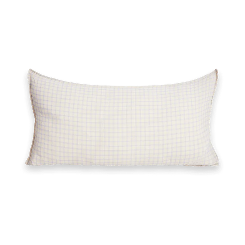 Taie d'oreiller Gingham Sky Blue Muslin, 50x90 cm Garbo&Friends