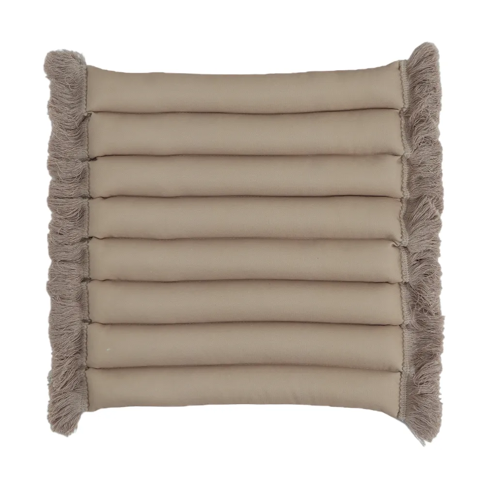 Coussin de siège Garden Glory à franges, Beige, frange beige, 38x40 cm Garden Glory