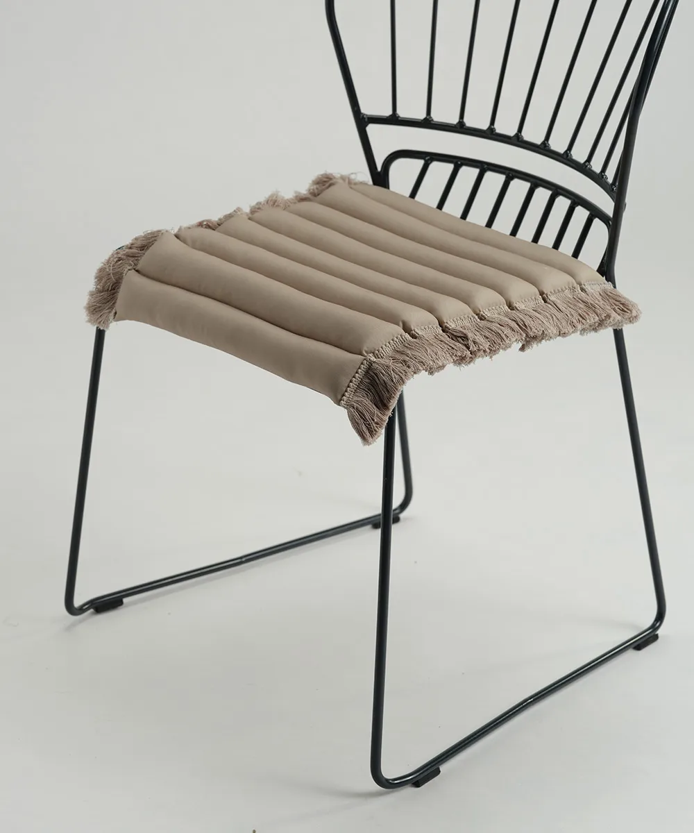 Coussin de siège Garden Glory à franges, Beige, frange beige, 38x40 cm Garden Glory