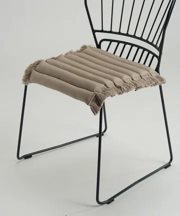 Coussin de siège Garden Glory à franges - Beige, frange beige, 38x40 cm - Garden Glory