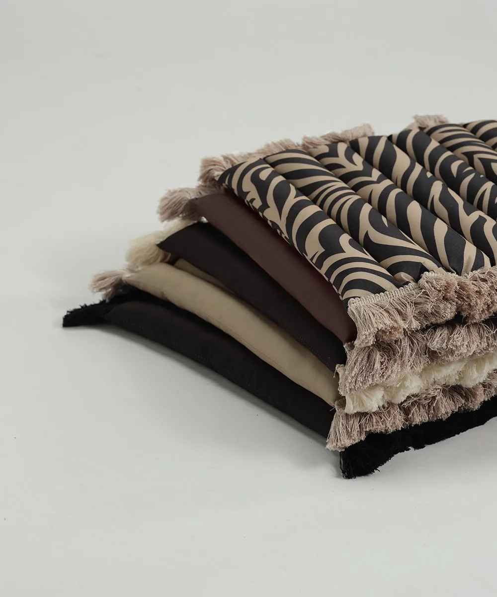 Coussin de siège Garden Glory à franges, Beige, frange beige, 38x40 cm Garden Glory