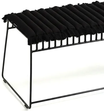 Coussin de siège Garden Glory à franges - Noir, frange noire, 38x120 cm - Garden Glory