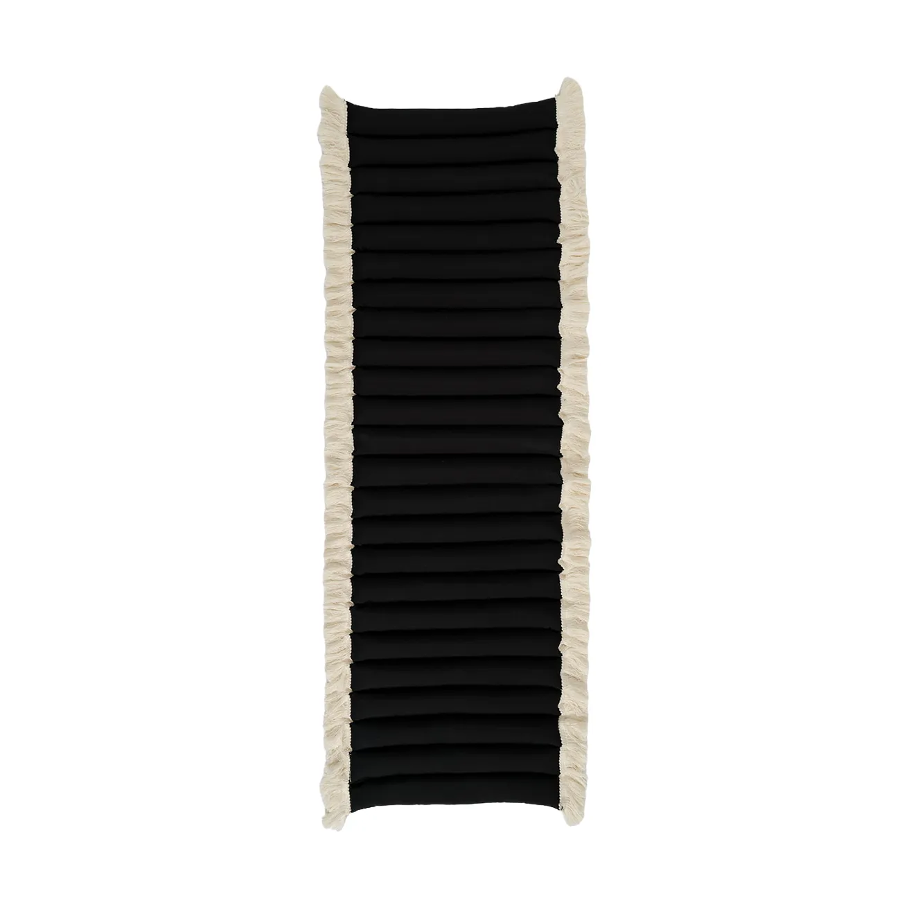 Coussin de siège Garden Glory à franges, Noir, frange offwhite, 38x120 cm Garden Glory