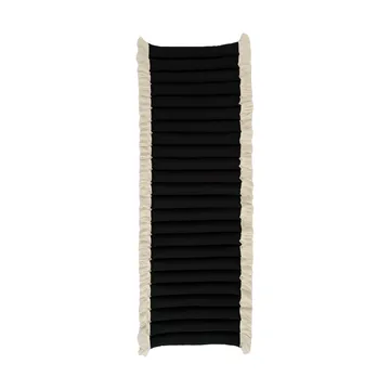 Coussin de siège Garden Glory à franges - Noir, frange offwhite, 38x120 cm - Garden Glory