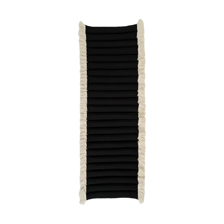 Coussin de siège Garden Glory à franges - Noir, frange offwhite, 38x120 cm - Garden Glory