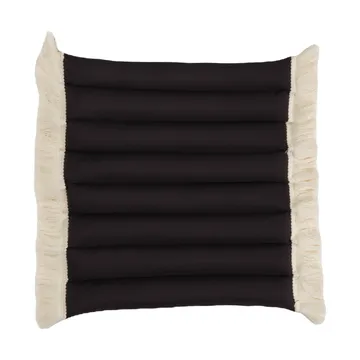 Coussin de siège Garden Glory à franges - Noir, frange offwhite, 38x40 cm - Garden Glory