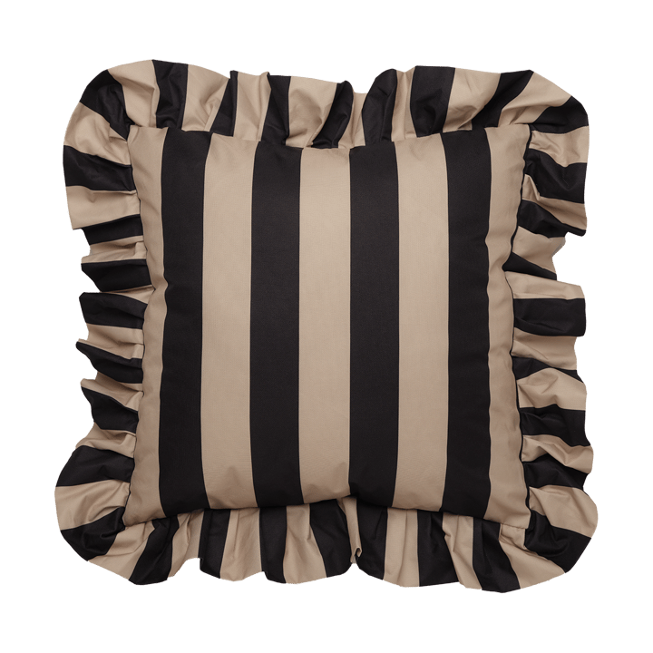 Coussin Garden Glory Outdoor avec volants 45x45 cm - Black-beige - Garden Glory