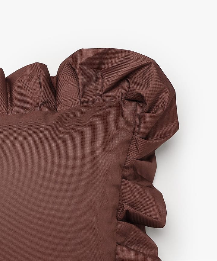 Coussin Garden Glory Outdoor avec volants 45x45 cm, Marron Garden Glory