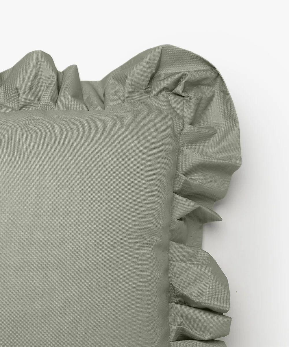 Coussin Garden Glory Outdoor avec volants 45x45 cm, Vert Garden Glory