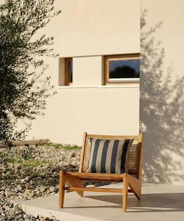 Coussin rayé Garden Glory - Noir-beige, 50x50 cm - Garden Glory