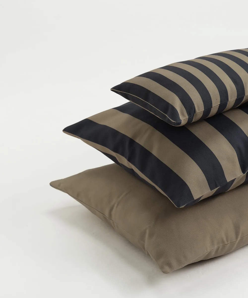 Coussin rayé Garden Glory, Noir-beige, 50x50 cm Garden Glory