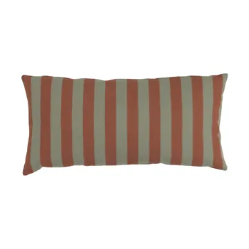Coussin rayé Garden Glory - Vert eucalyptus–terracotta, 25×50 cm - Garden Glory