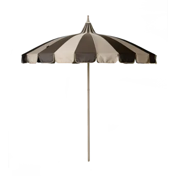 Parasol Garden Glory Outdoor - Beige-brun bande - Garden Glory