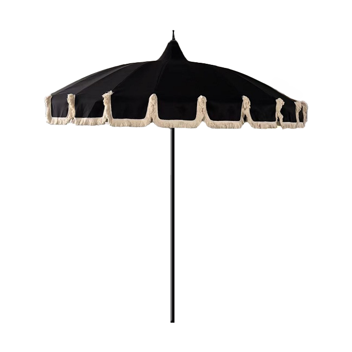 Garden Glory Parasol Garden Glory Outdoor Black fringe