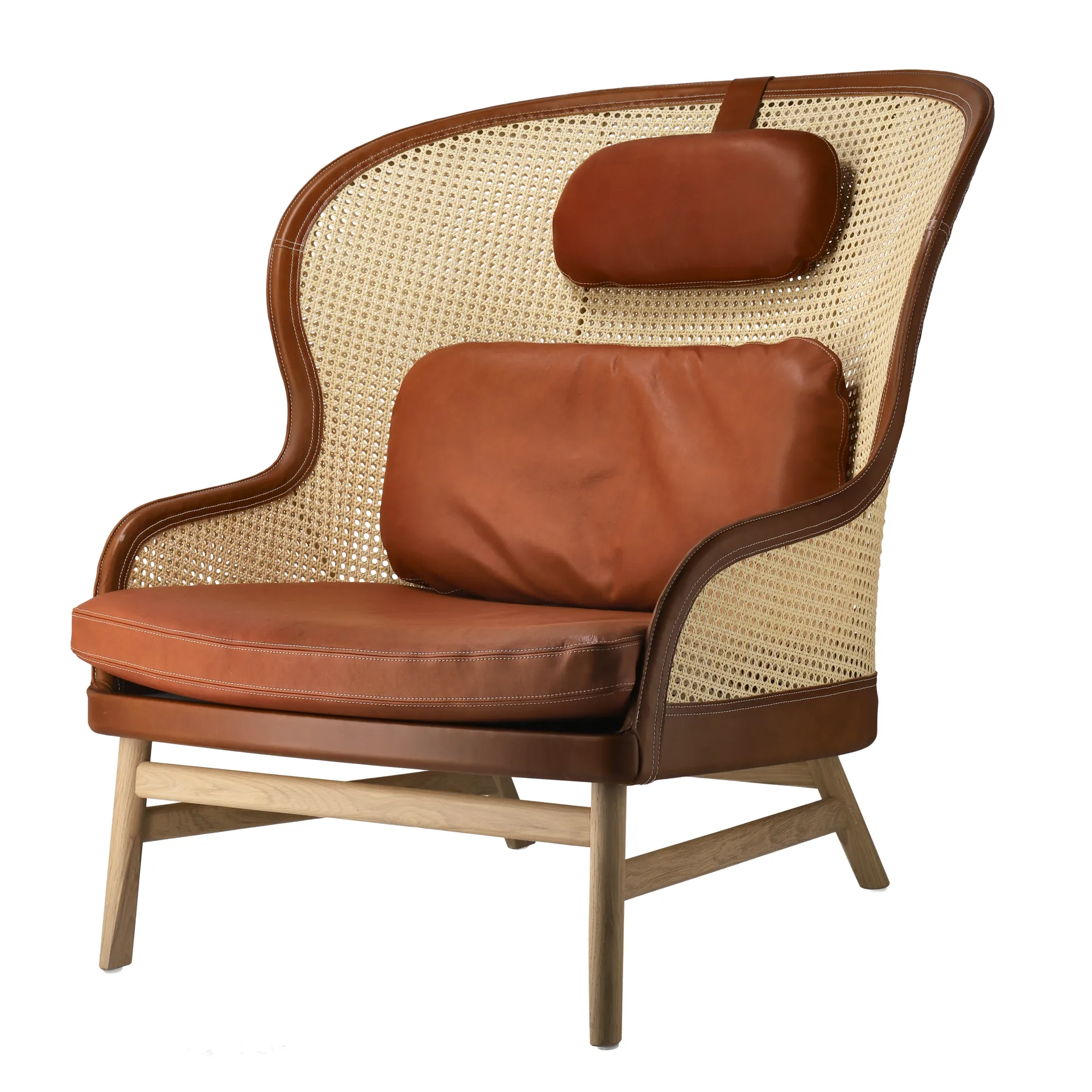 Fauteuil Dandy, Chêne naturel - cuir Tärnsjö cognac Gärsnäs