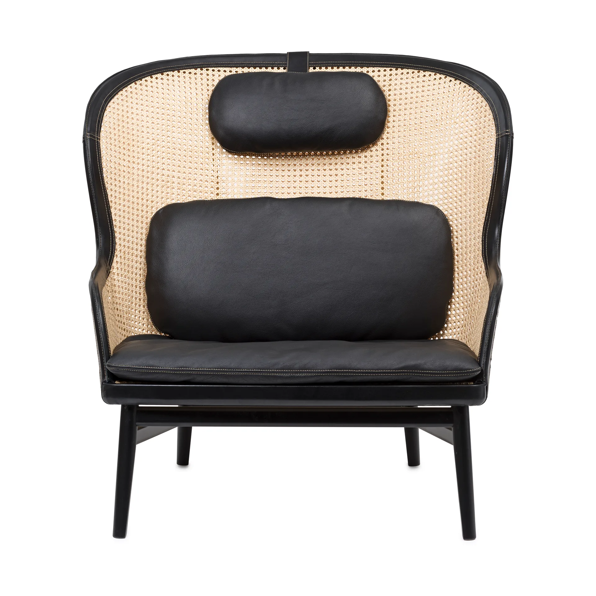 Fauteuil Dandy, Hêtre-sv paris-tärnsjö cuir noir Gärsnäs
