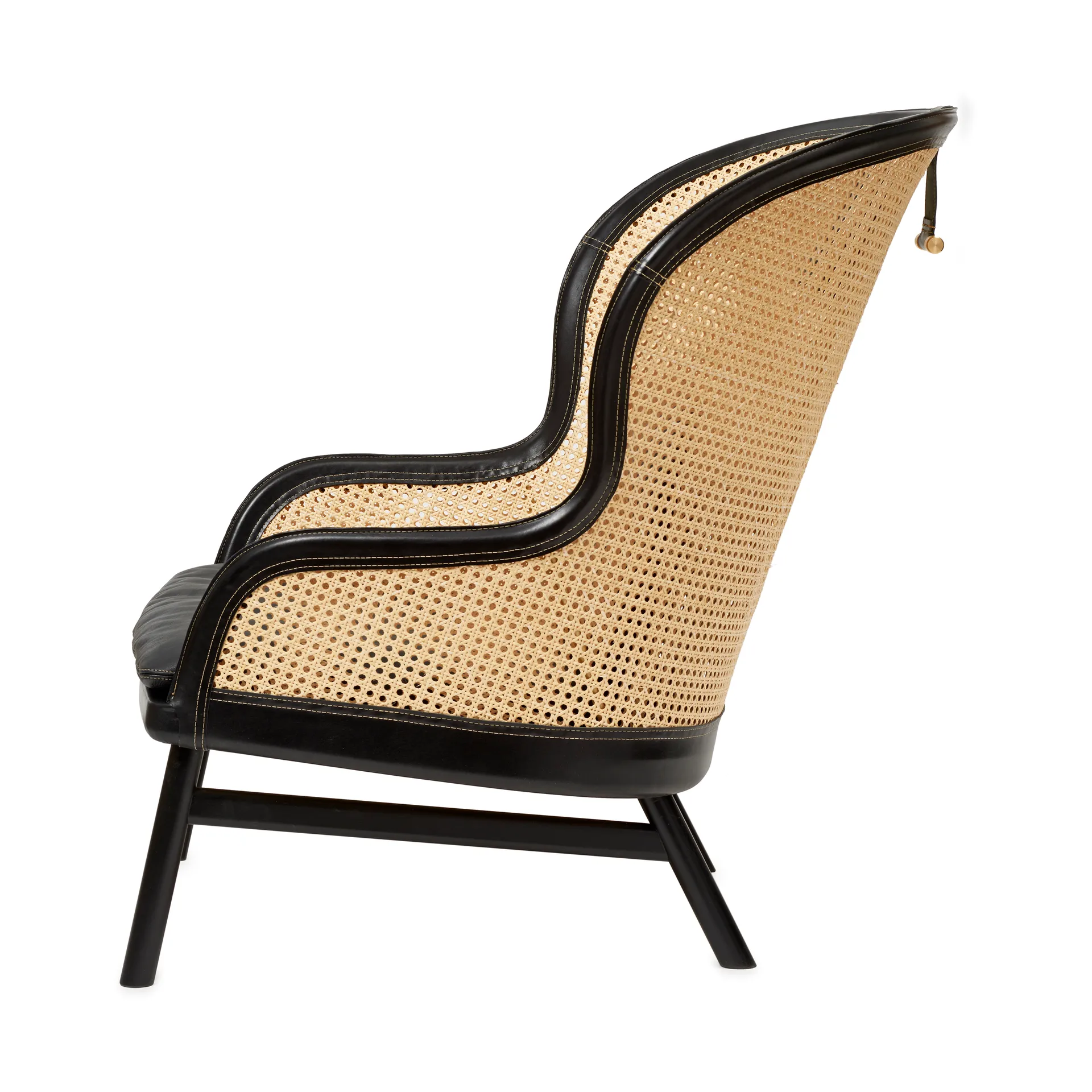 Fauteuil Dandy, Hêtre-sv paris-tärnsjö cuir noir Gärsnäs