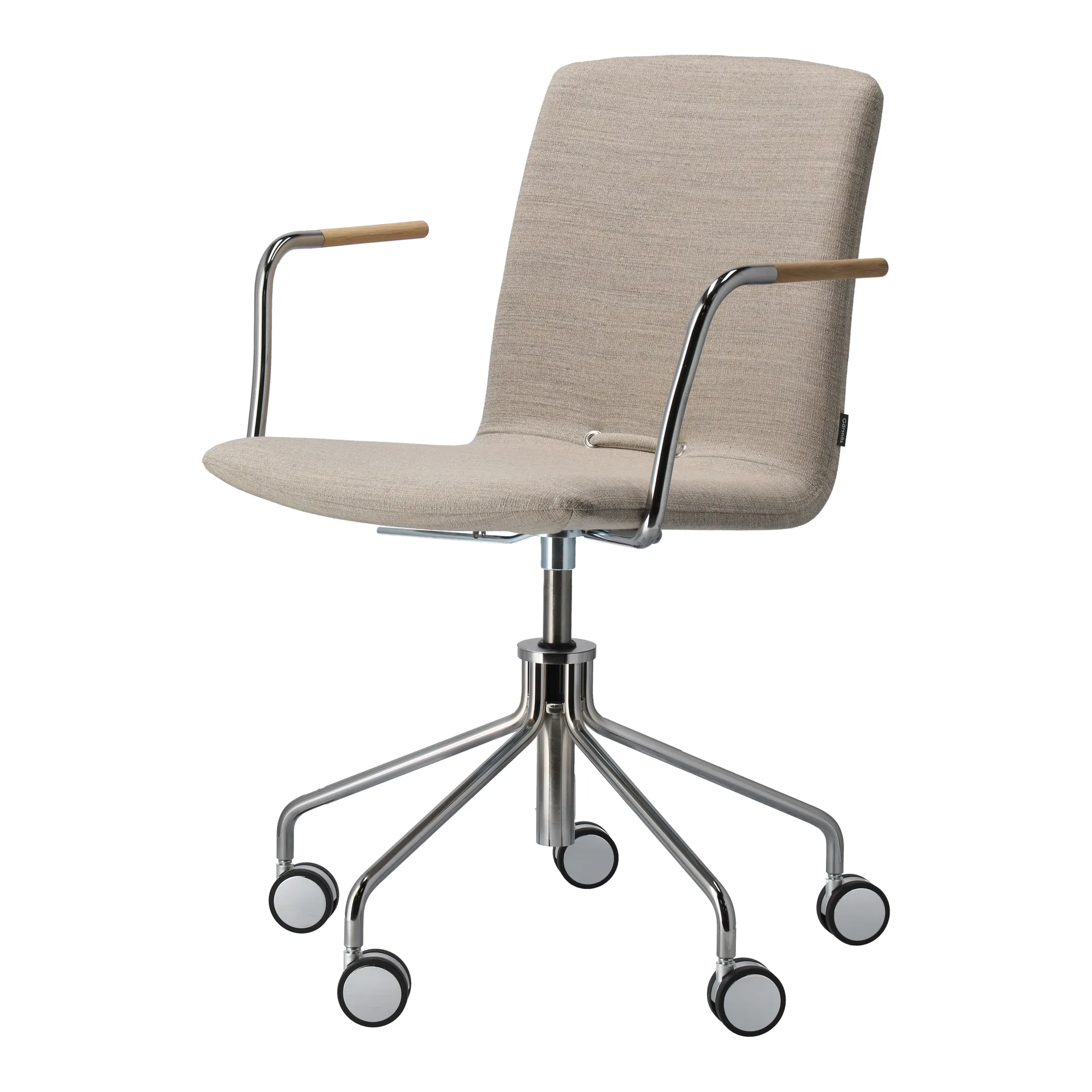 Fauteuil Day pivotant chromé, Chêne-naturel-H&S-tissu foss 0212 Gärsnäs