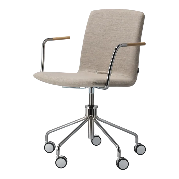 Fauteuil Day pivotant chromé - Chêne-naturel-H&S-tissu foss 0212 - Gärsnäs