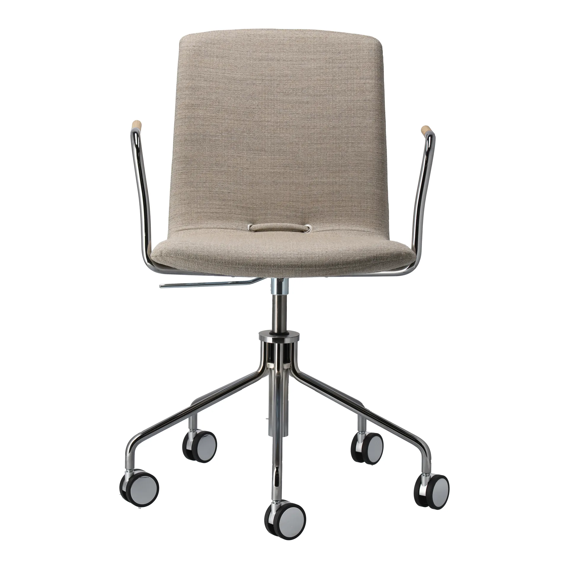 Fauteuil Day pivotant chromé, Chêne-naturel-H&S-tissu foss 0212 Gärsnäs