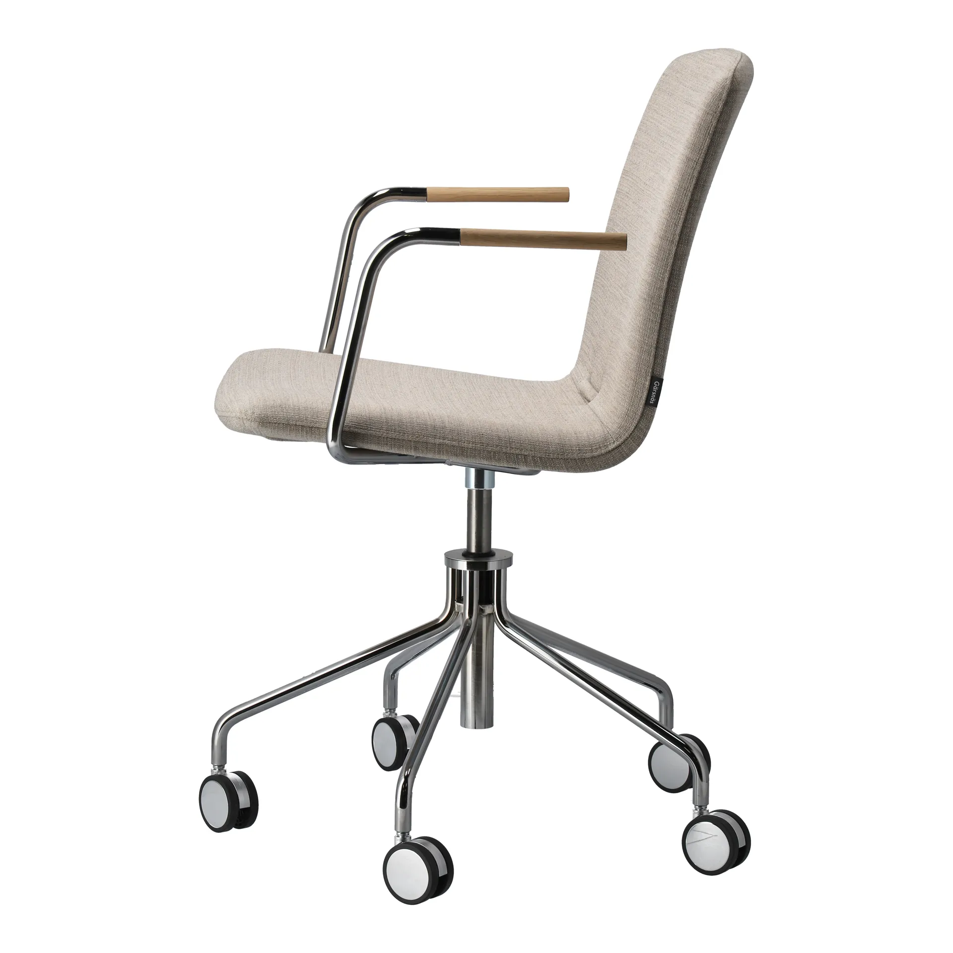 Fauteuil Day pivotant chromé, Chêne-naturel-H&S-tissu foss 0212 Gärsnäs