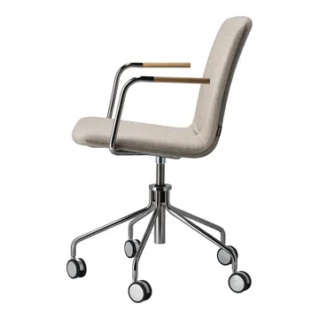 Fauteuil Day pivotant chromé - Chêne-naturel-H&S-tissu foss 0212 - Gärsnäs