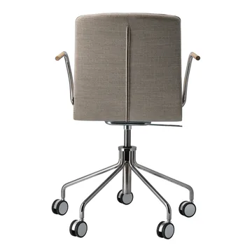 Fauteuil Day pivotant chromé - Chêne-naturel-H&S-tissu foss 0212 - Gärsnäs