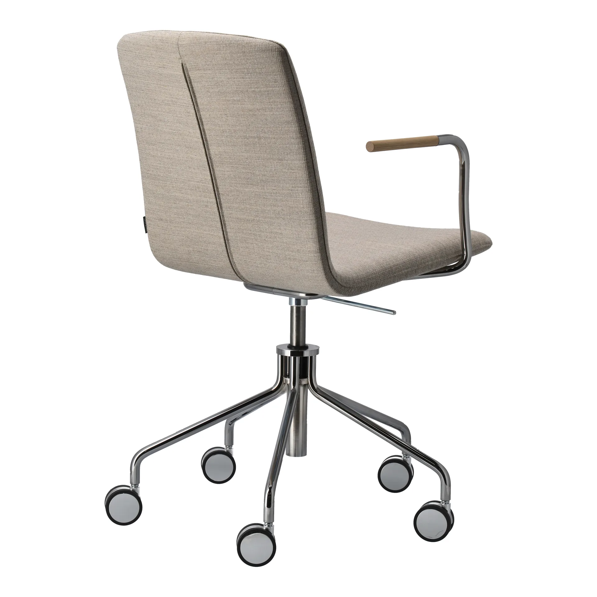 Fauteuil Day pivotant chromé, Chêne-naturel-H&S-tissu foss 0212 Gärsnäs