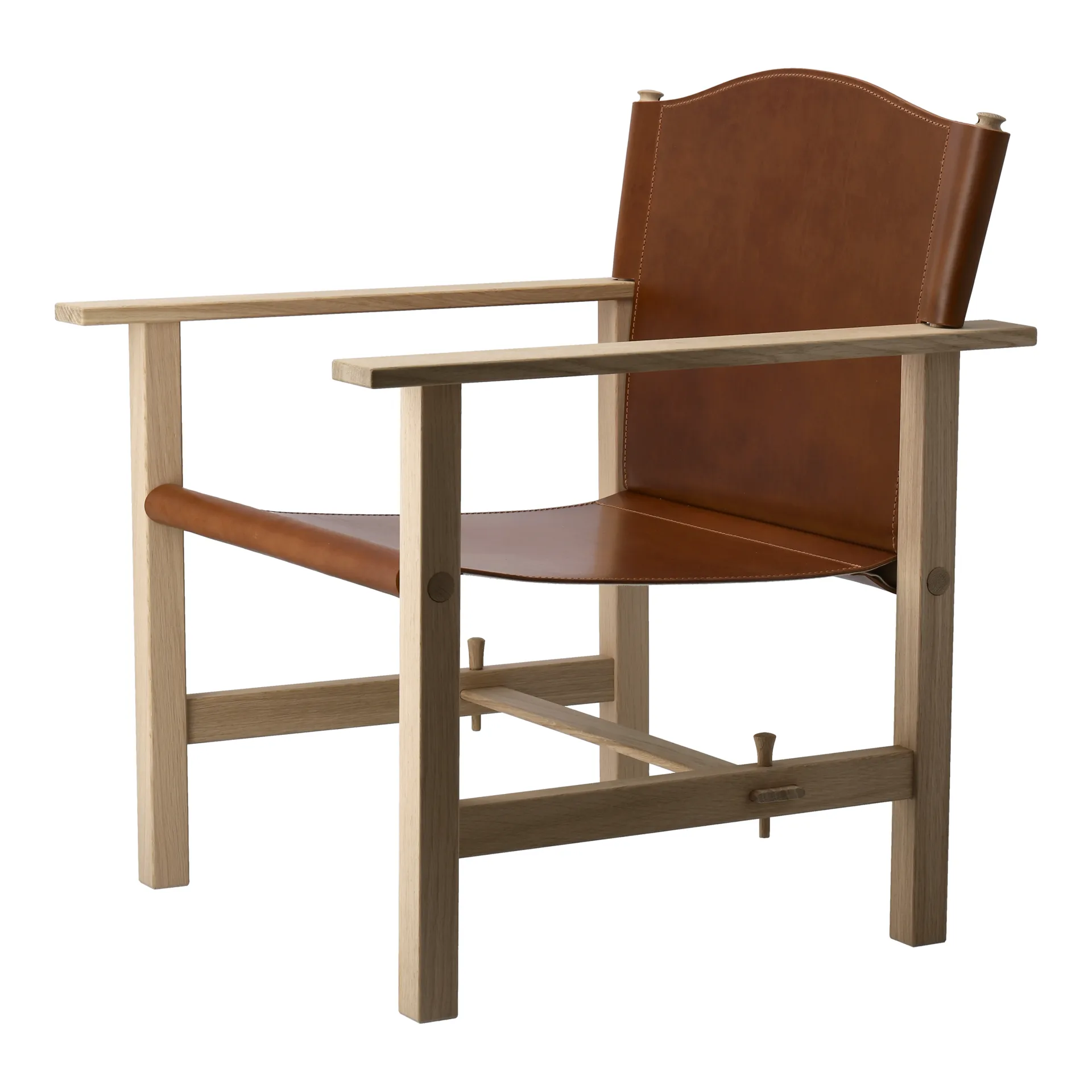 Fauteuil Ferdinand, Chêne non traité - cuir Tärnsjö cognac Gärsnäs