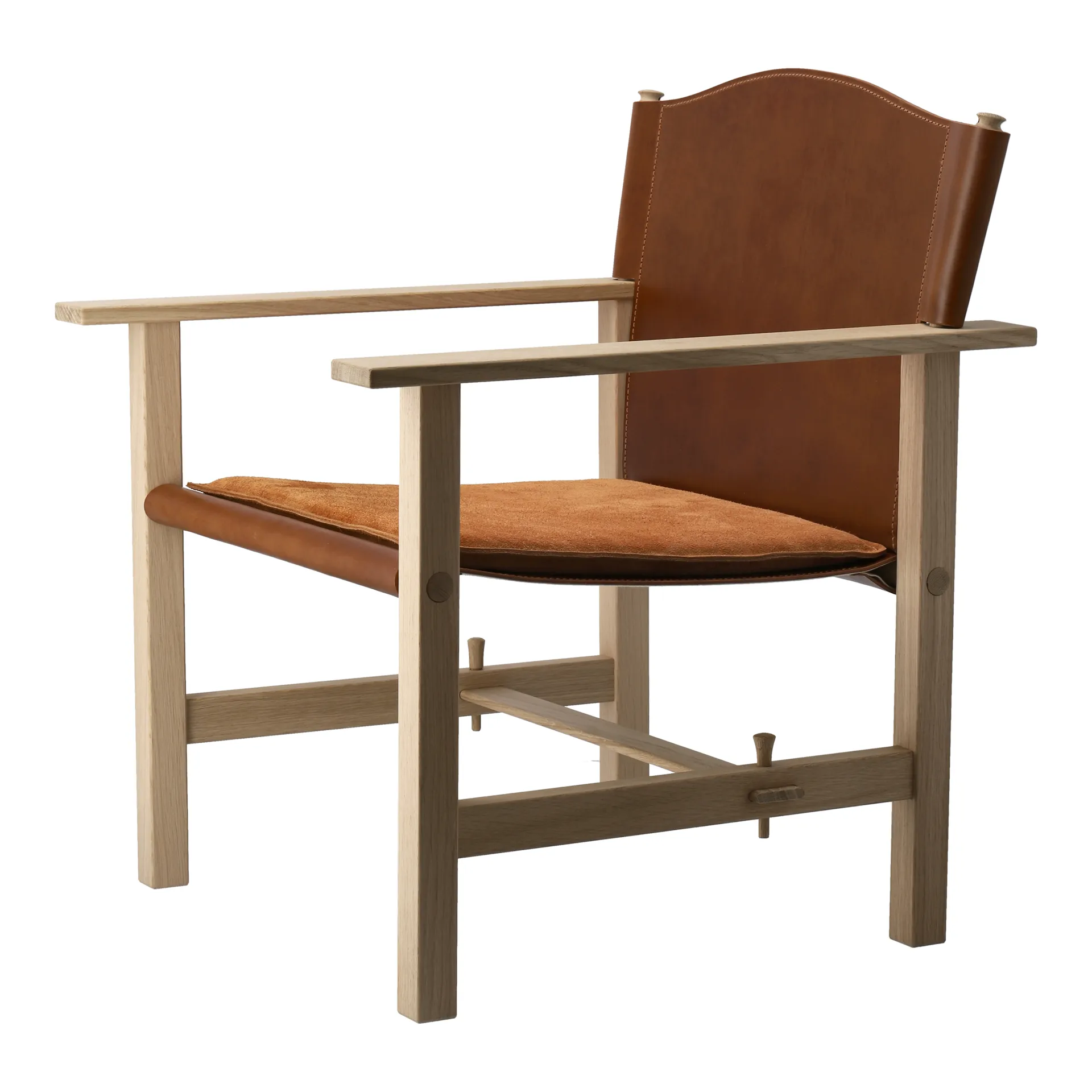 Fauteuil Ferdinand, Chêne non traité - cuir Tärnsjö cognac Gärsnäs