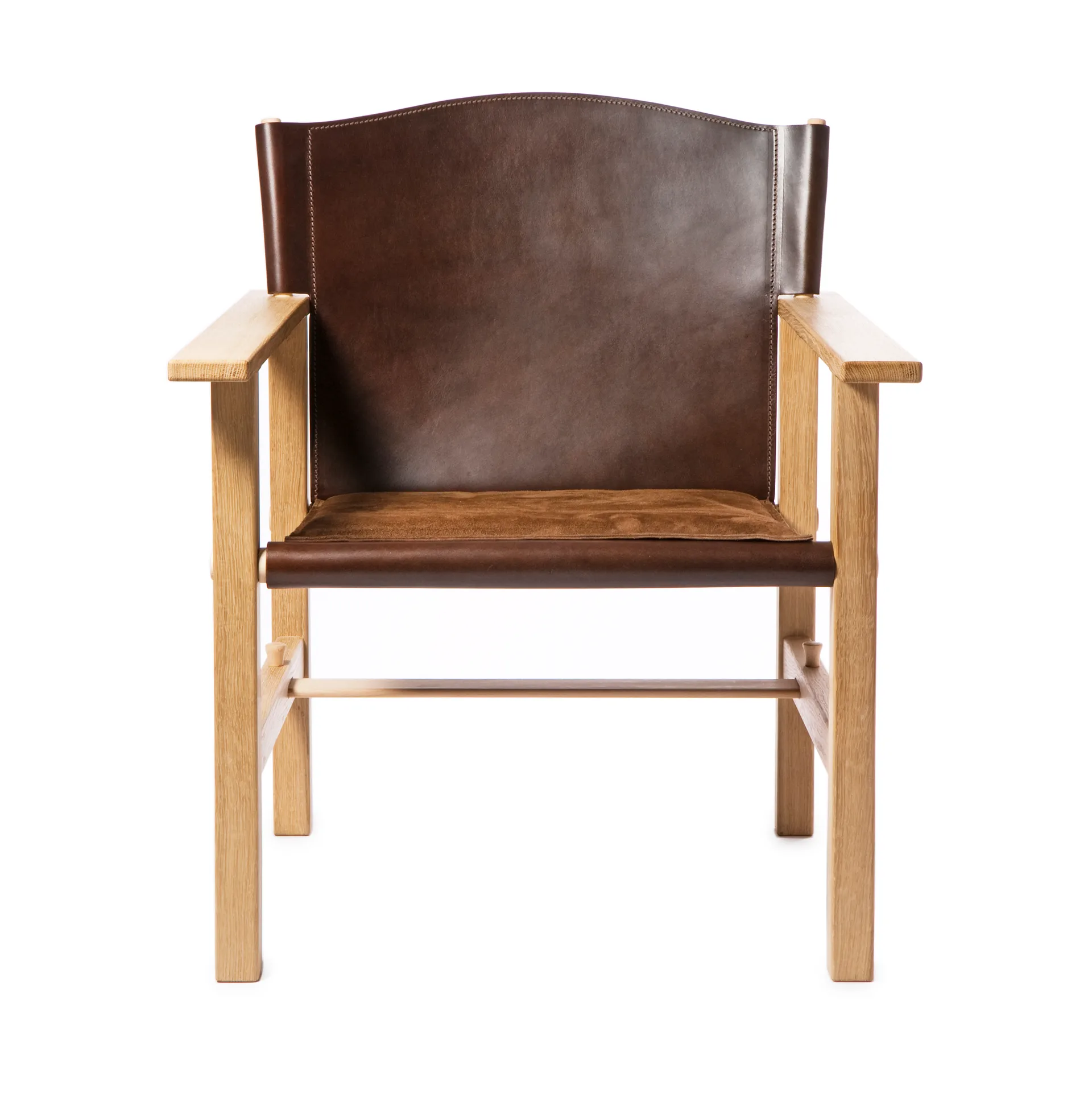 Fauteuil Ferdinand, Chêne non traité - cuir Tärnsjö marron foncé Gärsnäs