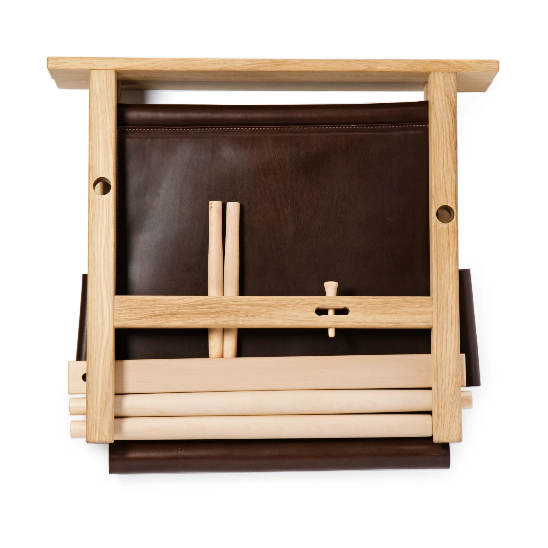 Fauteuil Ferdinand, Chêne non traité - cuir Tärnsjö marron foncé Gärsnäs