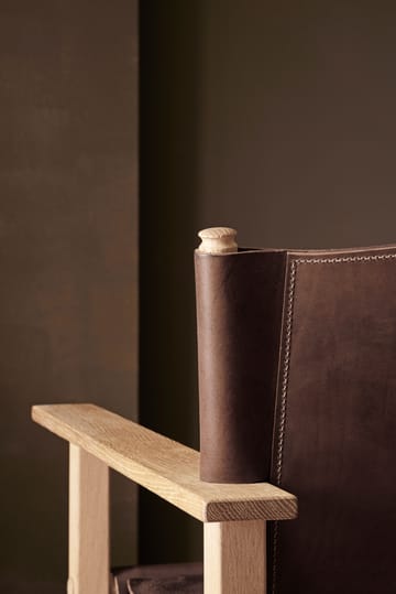 Fauteuil Ferdinand - Chêne non traité - cuir Tärnsjö marron foncé - Gärsnäs